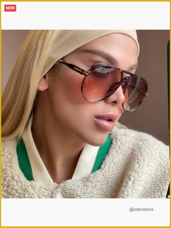 Retro Aviator Sunglasses Oversized Square UV400 Protection main image 7